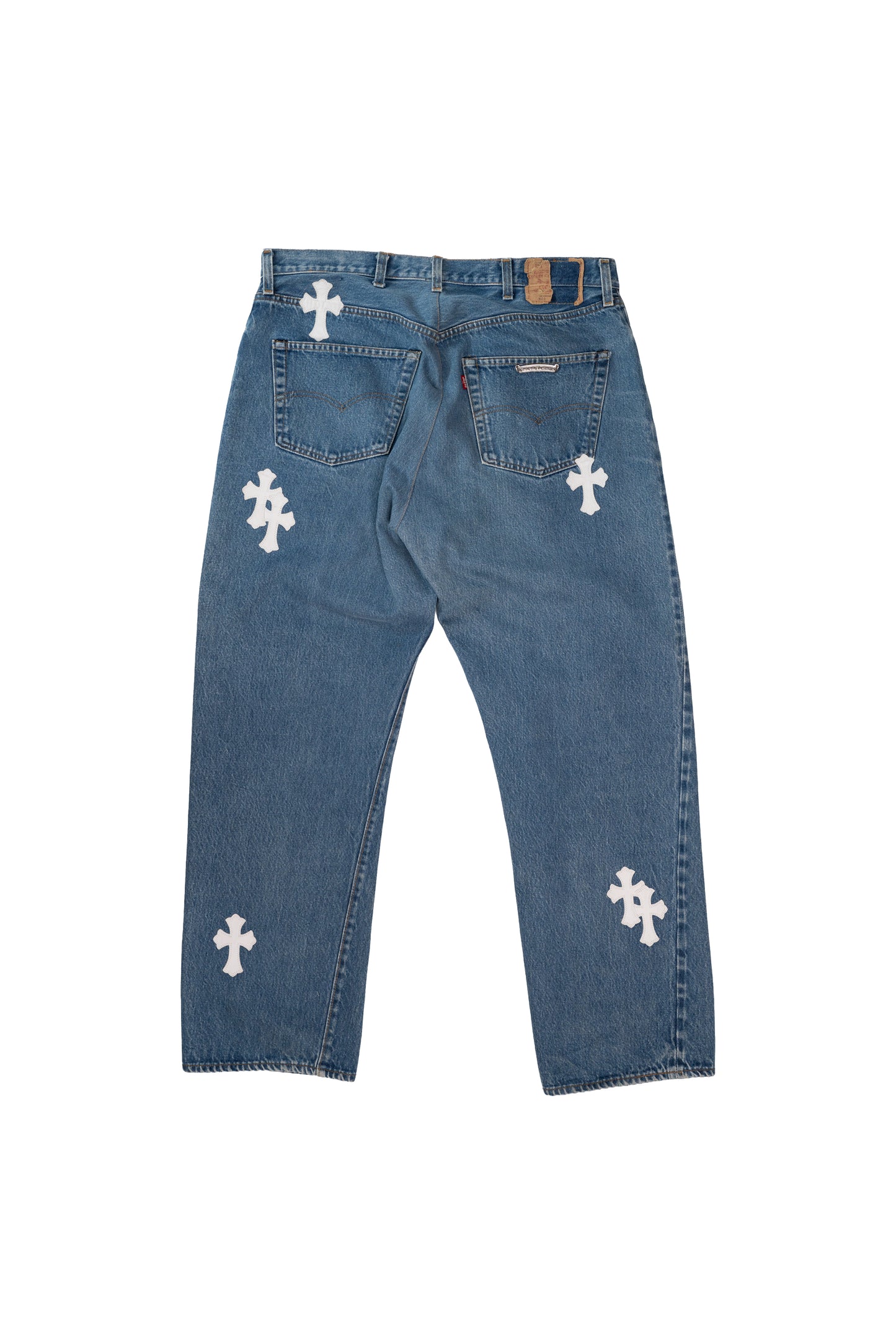 White Cross Patch 501 Levi's Jeans