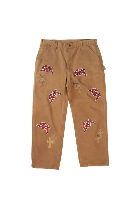 Carhartt Tan Sex Records Cross Patch Carpenter Jeans