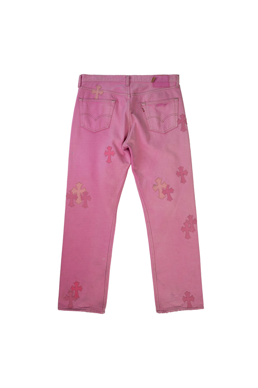 Pink Sex Records Levi's 501 Cross Patch Jeans