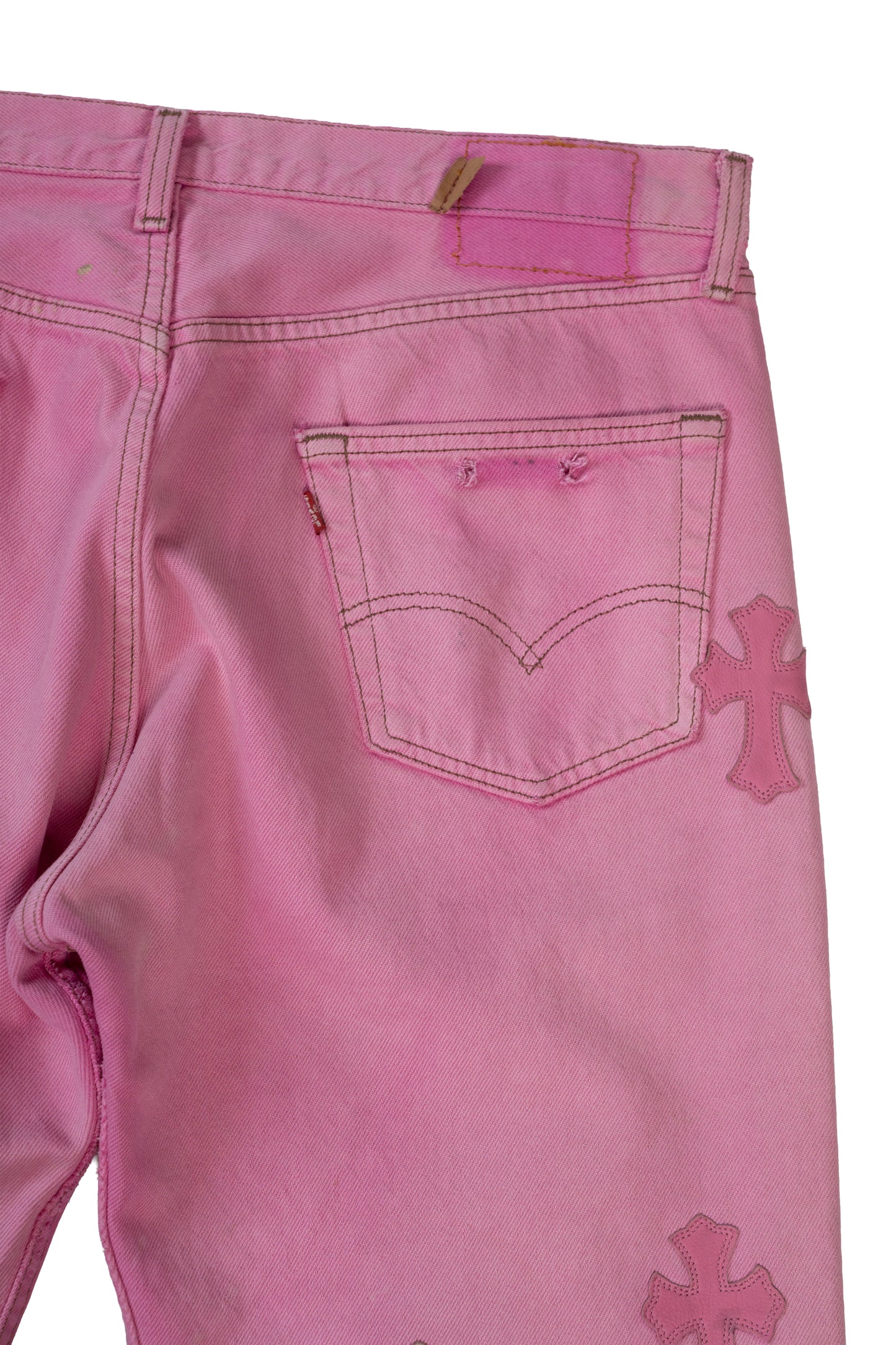 Pink Sex Records Levi's 501 Cross Patch Jeans