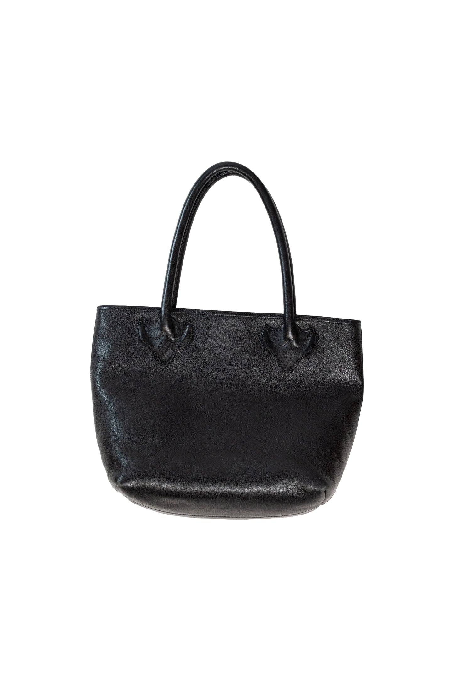 Black Cross Patch Leather Tote Bag