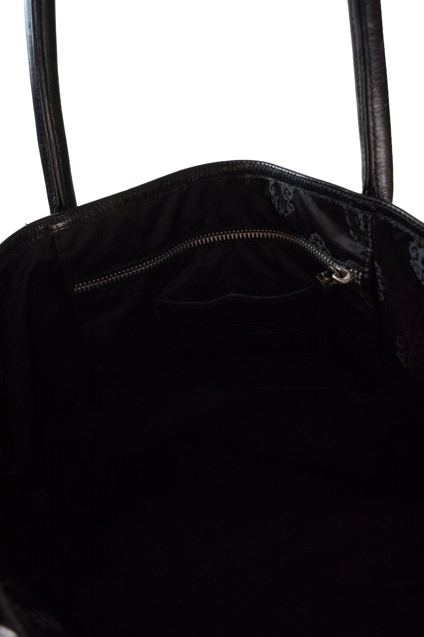 Black Cross Patch Leather Tote Bag