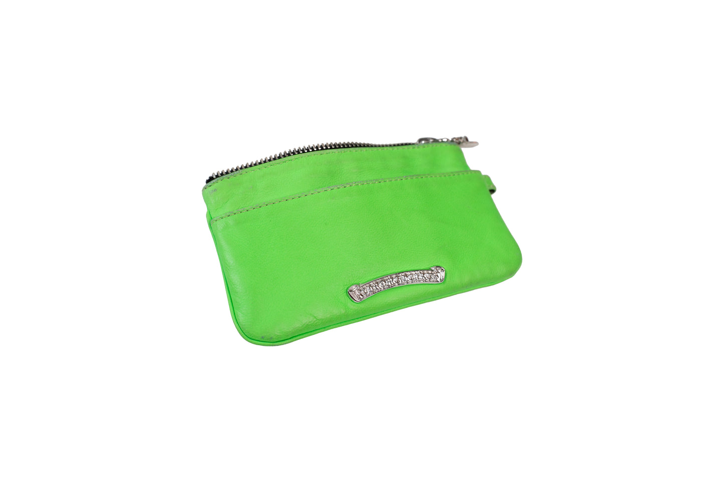Green Leather Cross Patch Wallet
