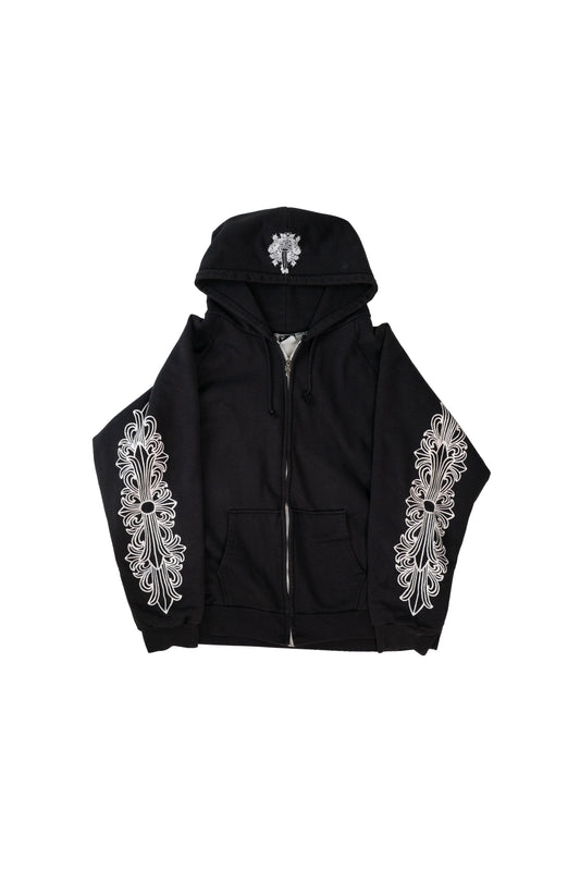 Vintage Horseshoe Floral Hoodie 'Black'