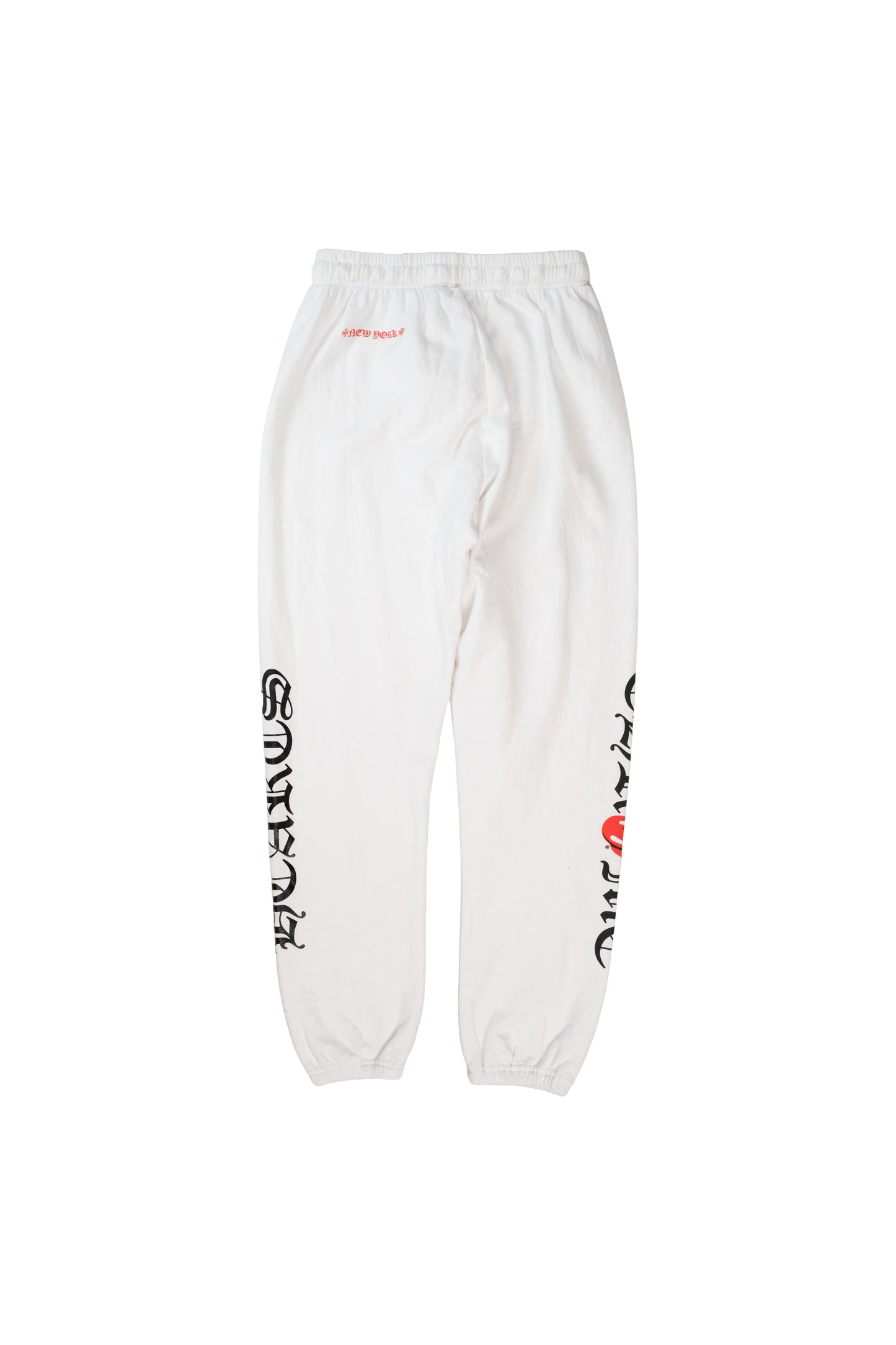 White Rolling Stones Logo Sweatpants