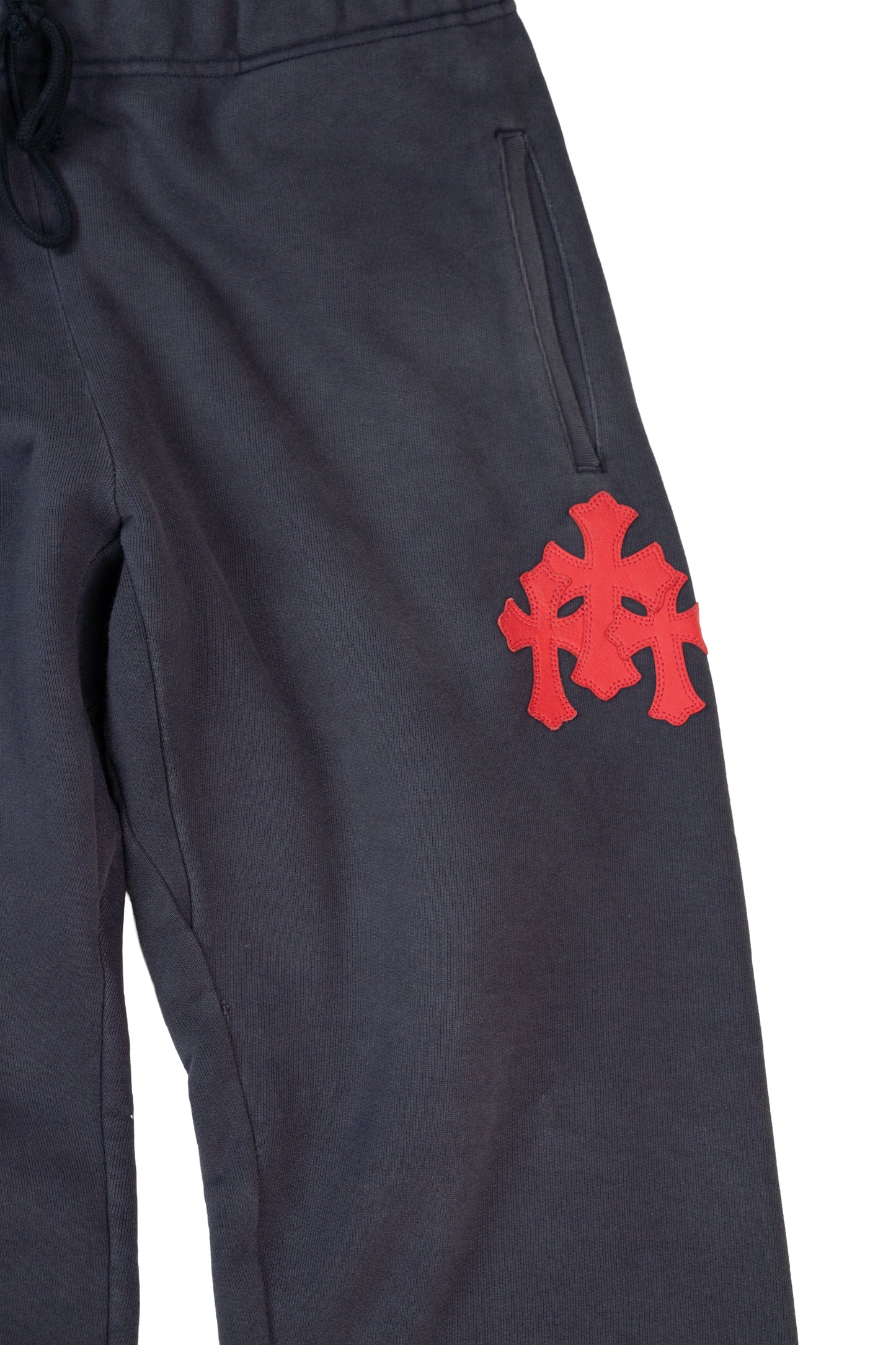 Navy & Red Triple Cross Patch Paper Jam Sweatpants