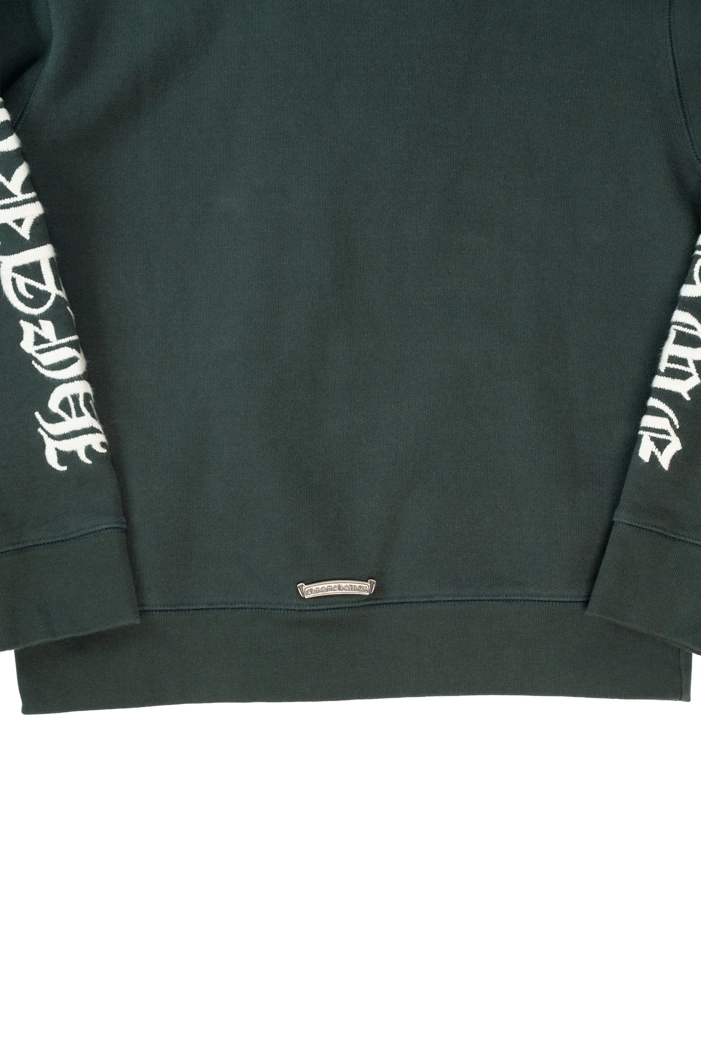 Script Logo Embroidered Half Zip Dark Green Sweatshirt
