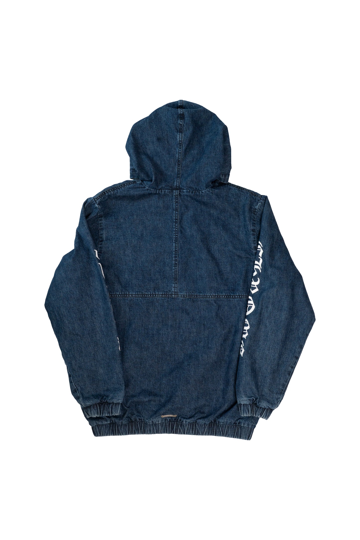 Leather Cemetery Triple Cross Denim Quarter-Zip Jacket