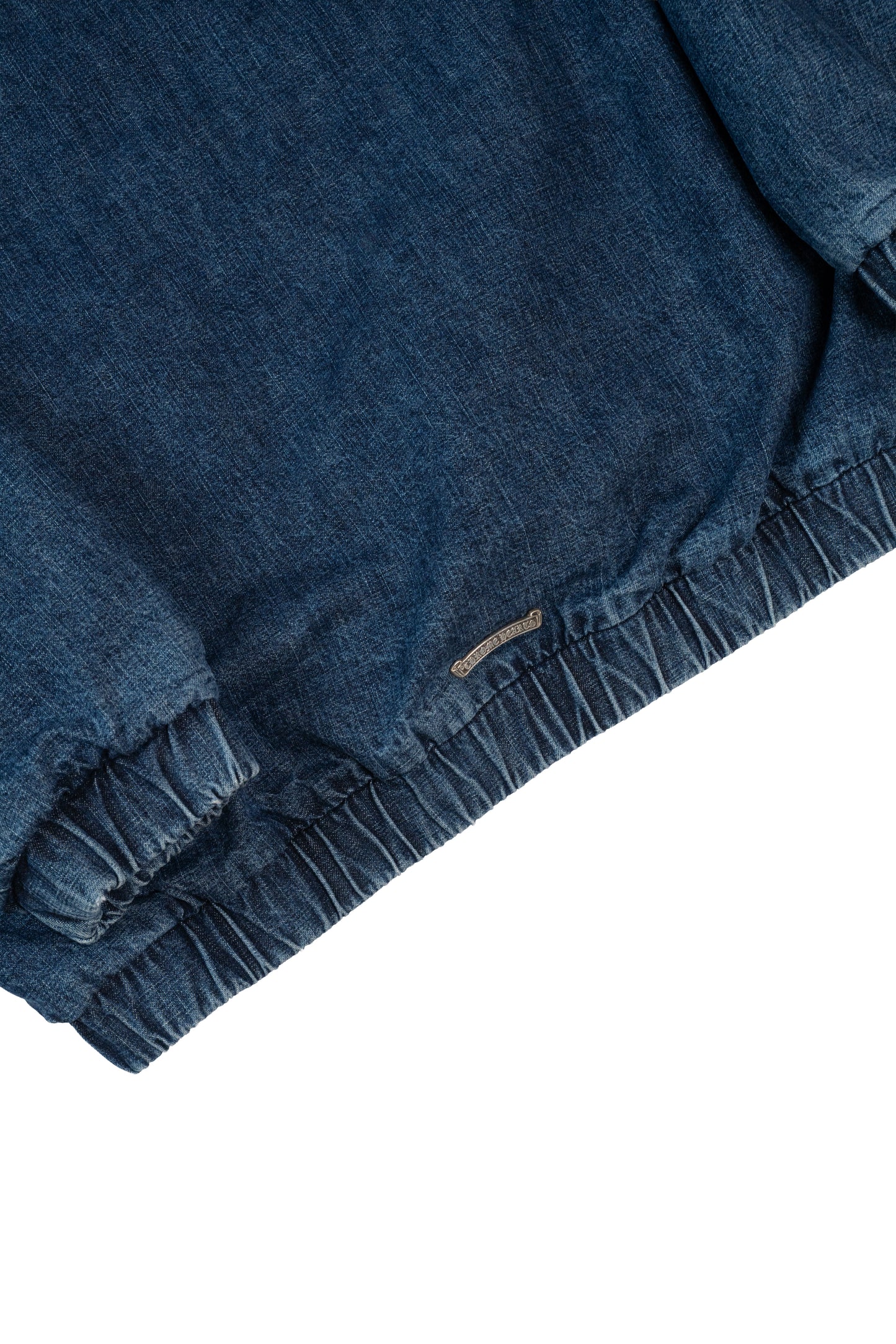 Leather Cemetery Triple Cross Denim Quarter-Zip Jacket