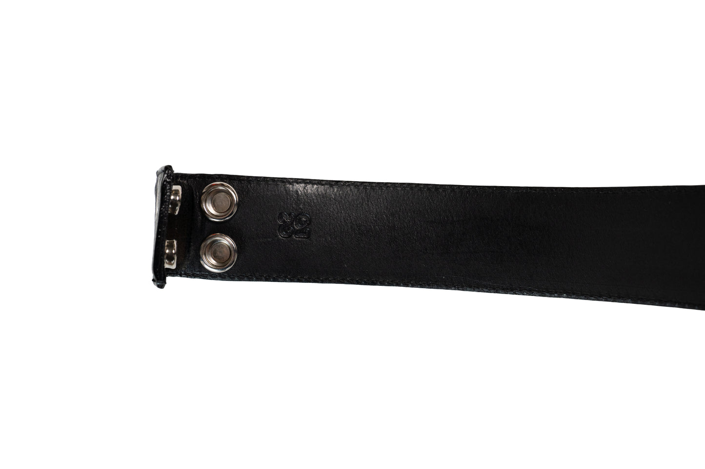 Black Cemetery Cross Patch Leather Strap Bronze Hardware