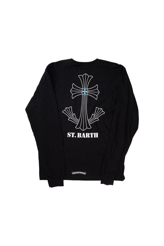 St Barth Exclusive Black Anchor Cross Long Sleeve